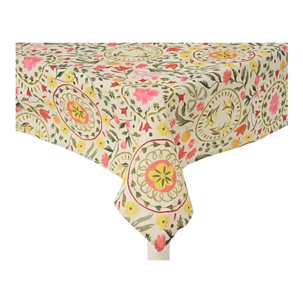 Mantel de poliéster y algodón, diseño de flores, modelos variados, 140 x 250 cm