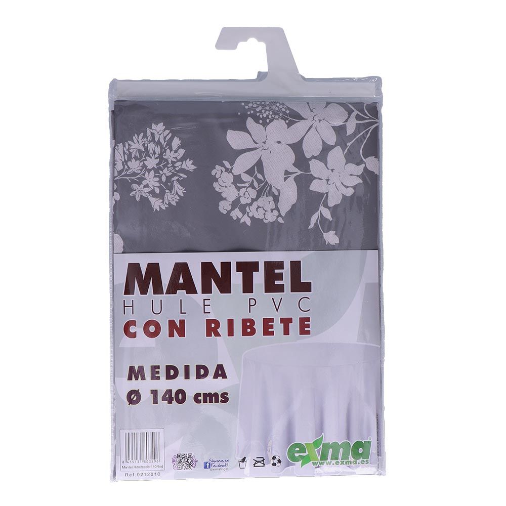 Mantel de hule ribeteado redondo modelos variados ø140 cm