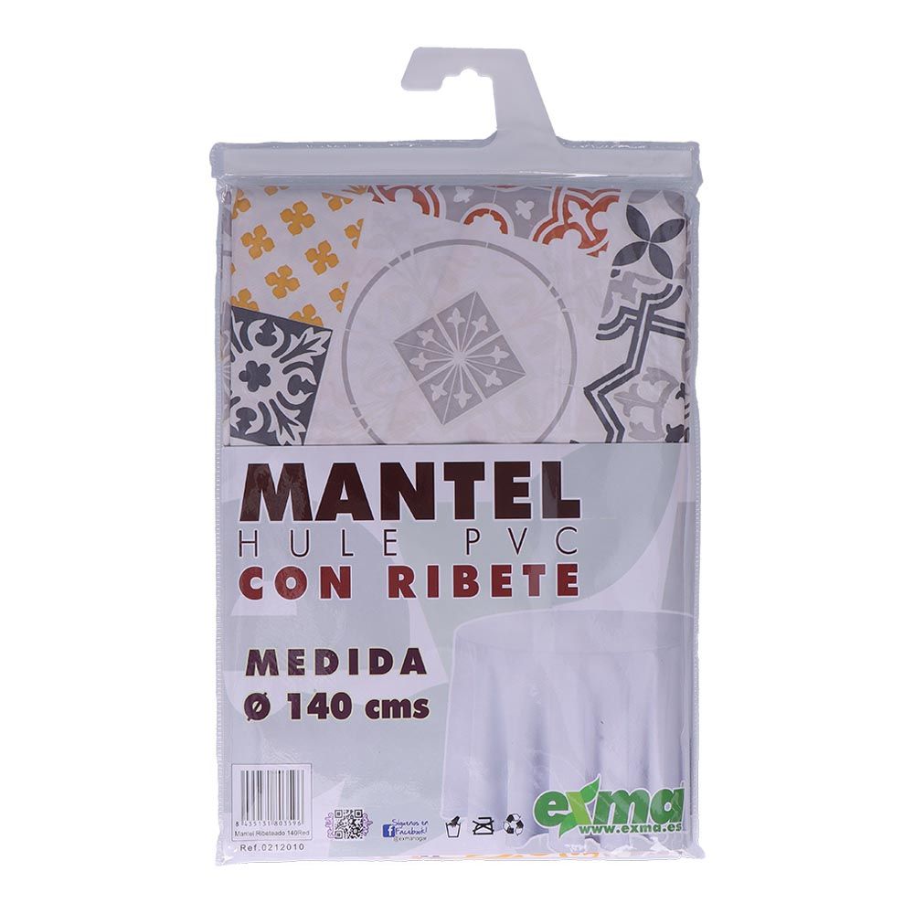 Mantel de hule ribeteado redondo modelos variados ø140 cm