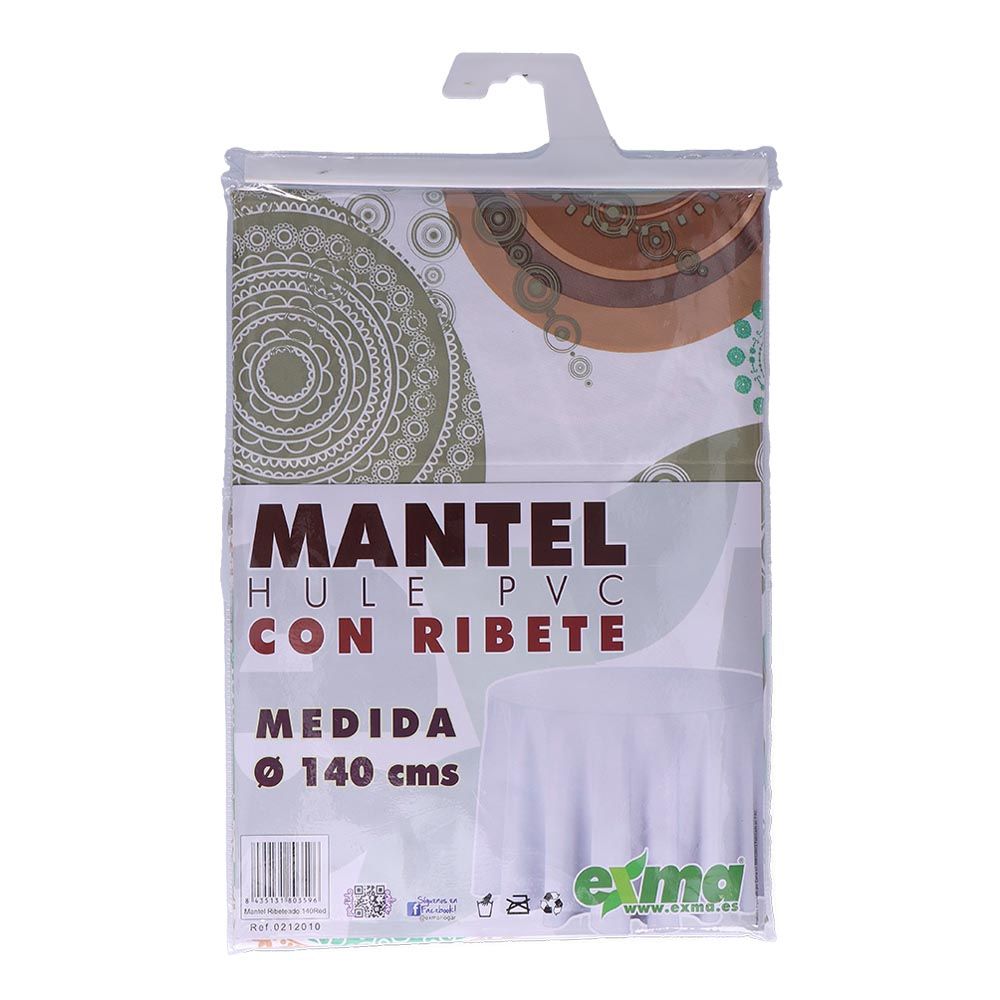 Mantel de hule ribeteado redondo modelos variados ø140 cm