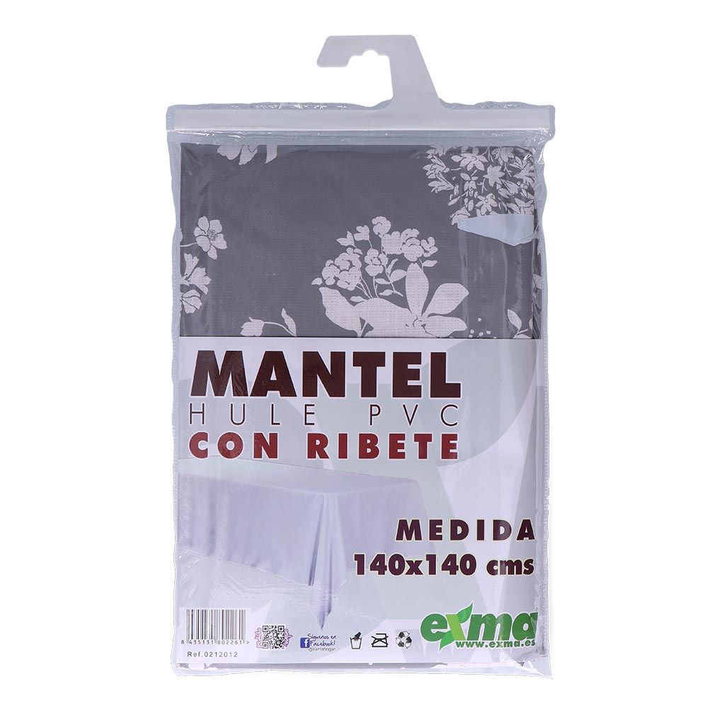 Mantel de hule ribeteado cuadrado modelos variados 140 x 140 cm