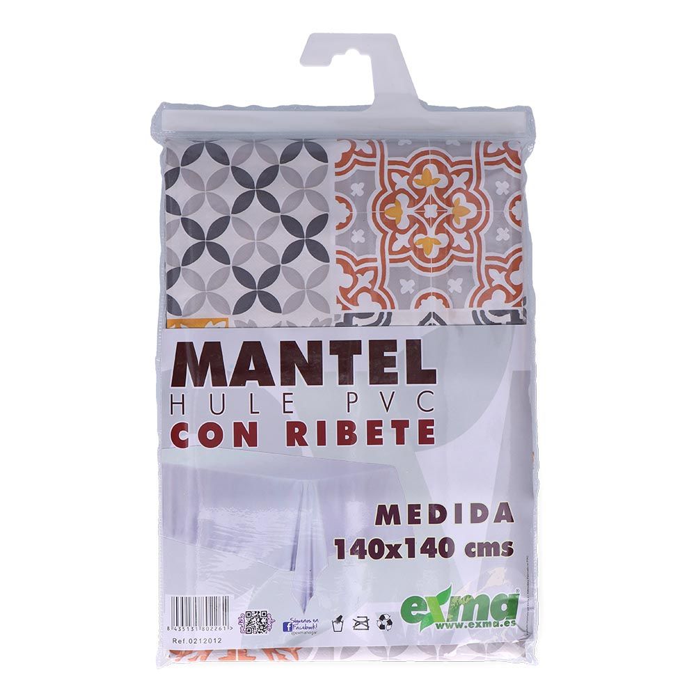 Mantel de hule ribeteado cuadrado modelos variados 140 x 140 cm