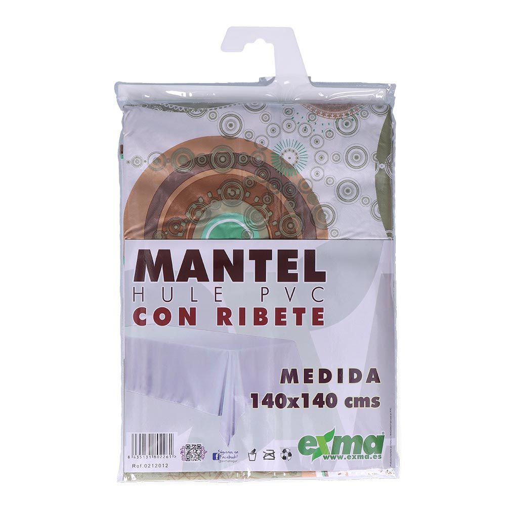 Mantel de hule ribeteado cuadrado modelos variados 140 x 140 cm