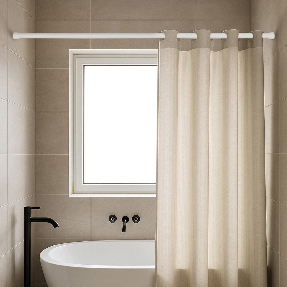Barra extensible multiuso a presión sin taladro, blanca, ø2,8 - 2,5 x 70 - 120 cm