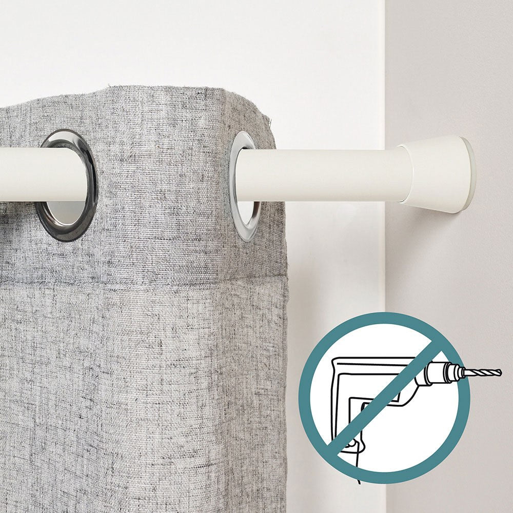 Barra extensible multiuso a presión sin taladro, blanca, ø2,8 - 2,5 x 140 - 250 cm