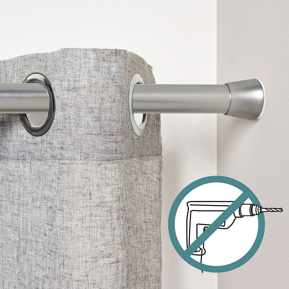 Barra extensible multiuso a presión sin taladro, plata, ø2,8 - 2,5 x 70 - 120 cm