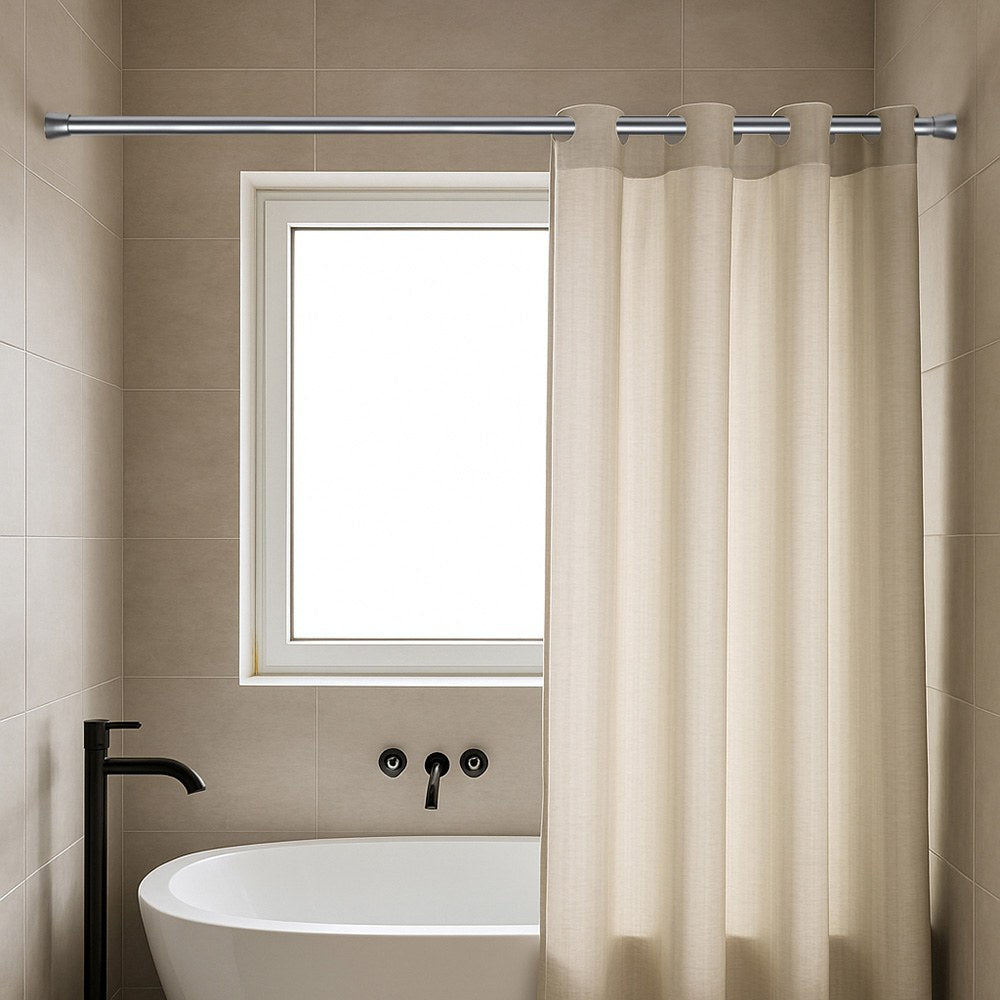 Barra extensible multiuso a presión sin taladro, plata, ø2,8 - 2,5 x 70 - 120 cm