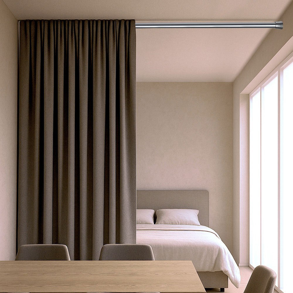 Barra extensible multiuso a presión sin taladro, plata, ø2,8 - 2,5 x 140 - 250 cm