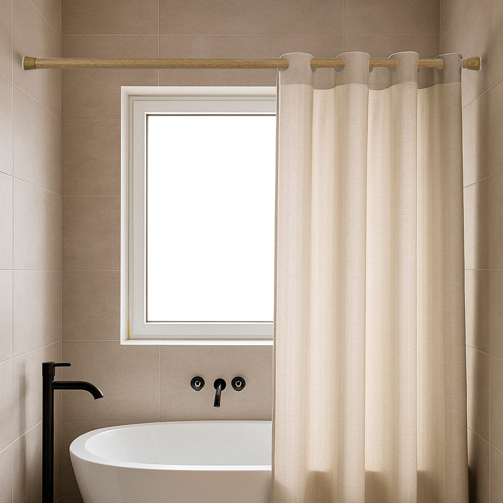 Barra extensible multiuso a presión sin taladro, madera, ø2,8 - 2,5 x 70 - 120 cm