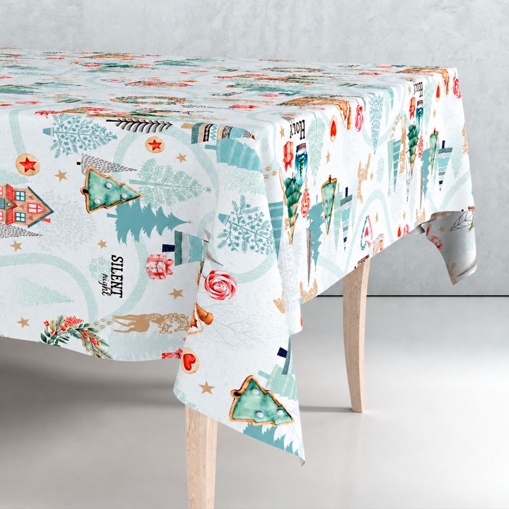 Rollo de hule mantel con diseño navideño, 1,40 x 25 m
