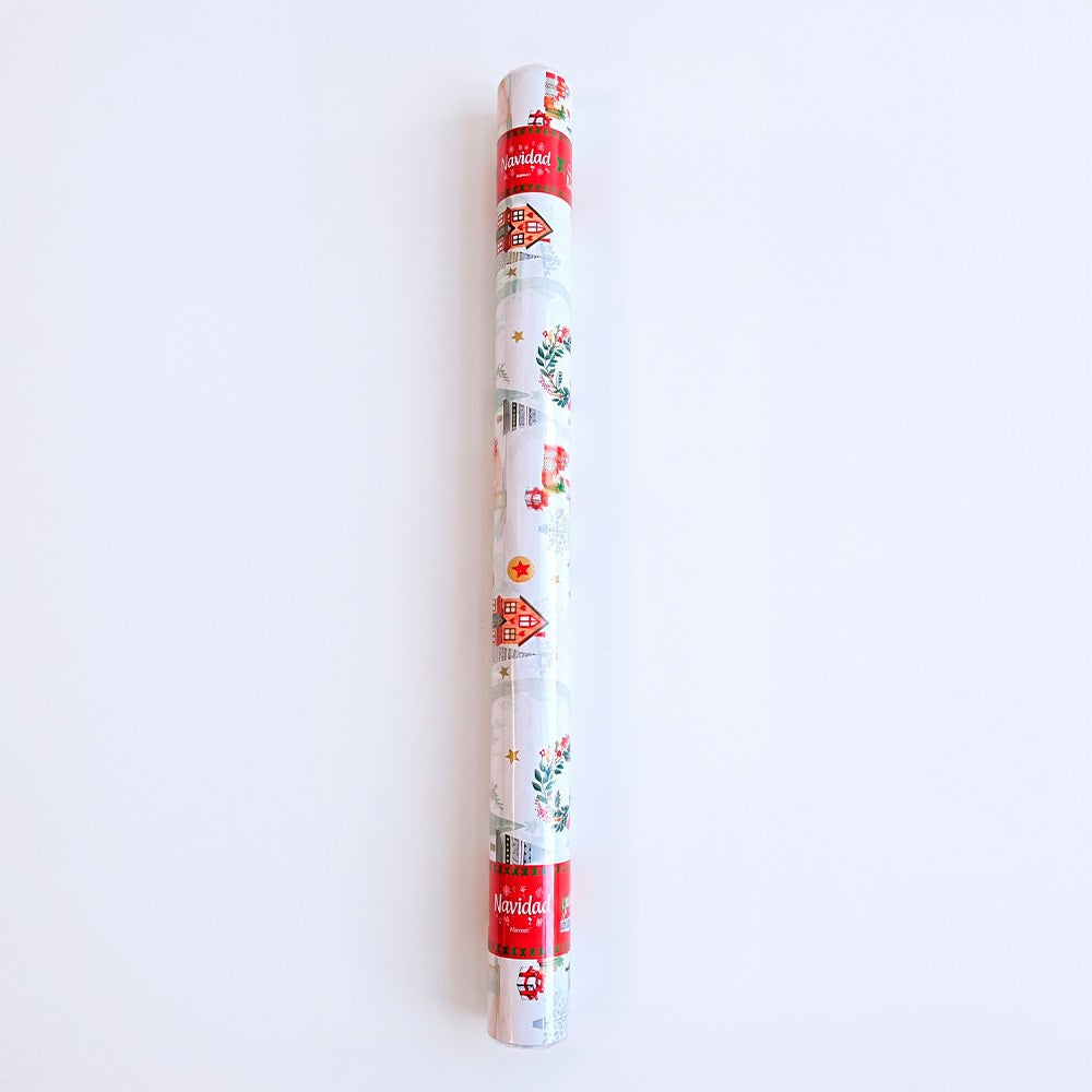 Rollo de hule mantel con diseño navideño, 1,40 x 25 m