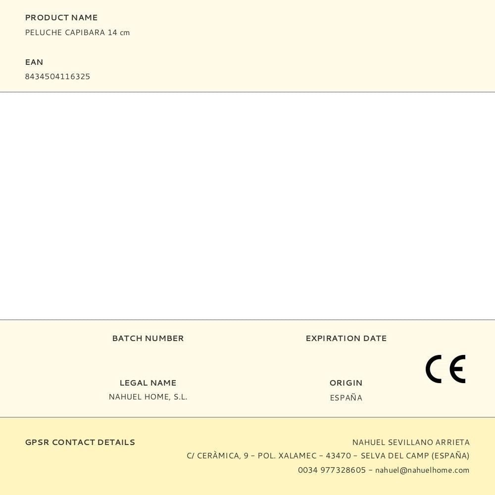 Peluche capibara 14 cm