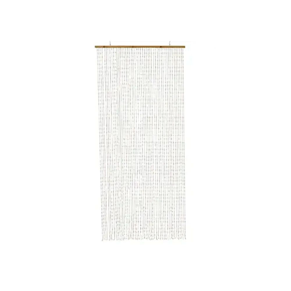 Cortina para puerta de plástico y barra de bambú 90 x 200 cm