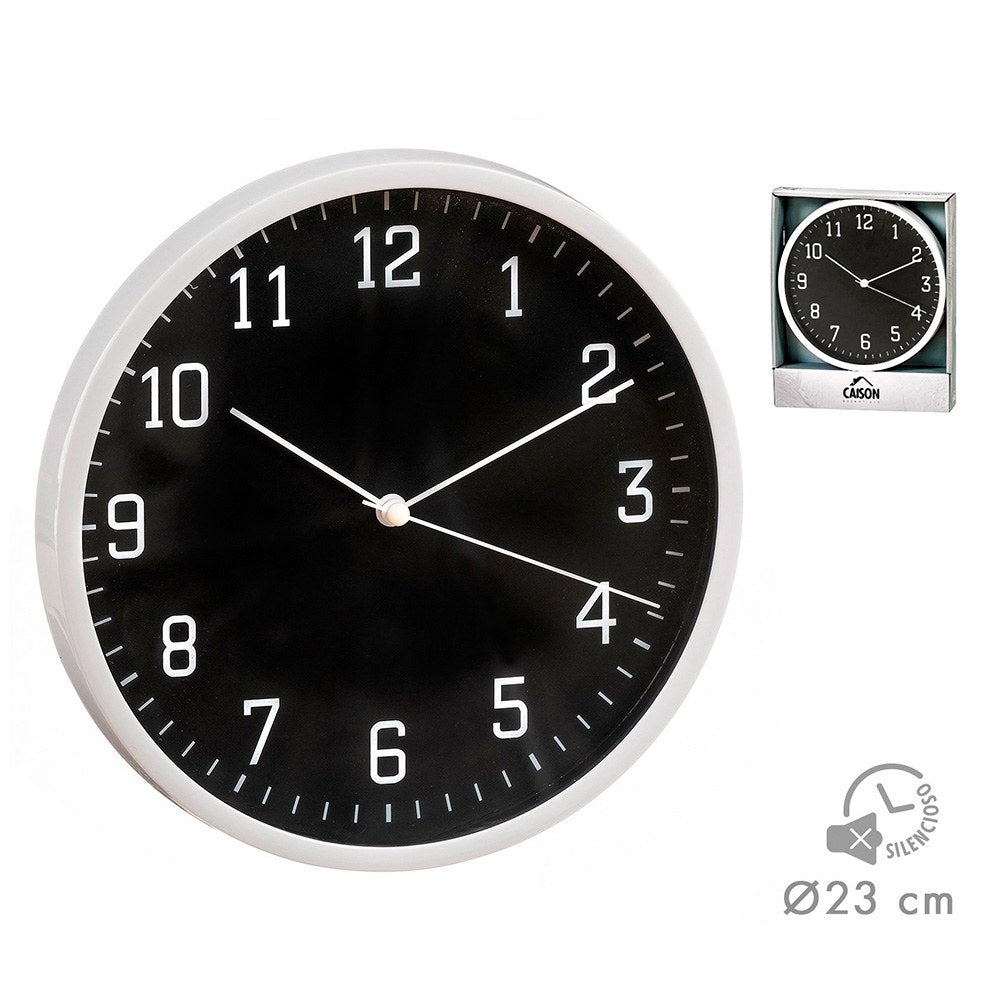 Reloj pared negro/blanco ø21,5 cm