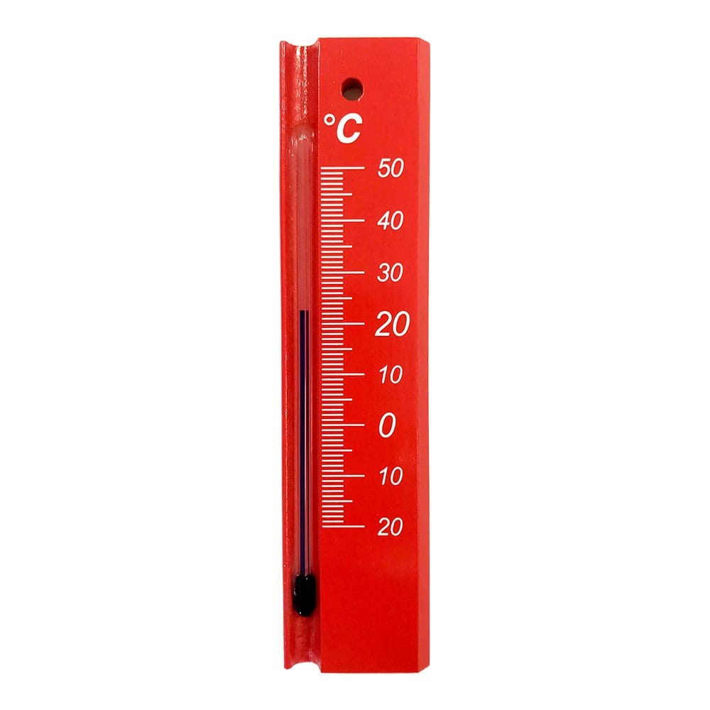 Termómetro de madera 14,5 cm, colores surtidos
