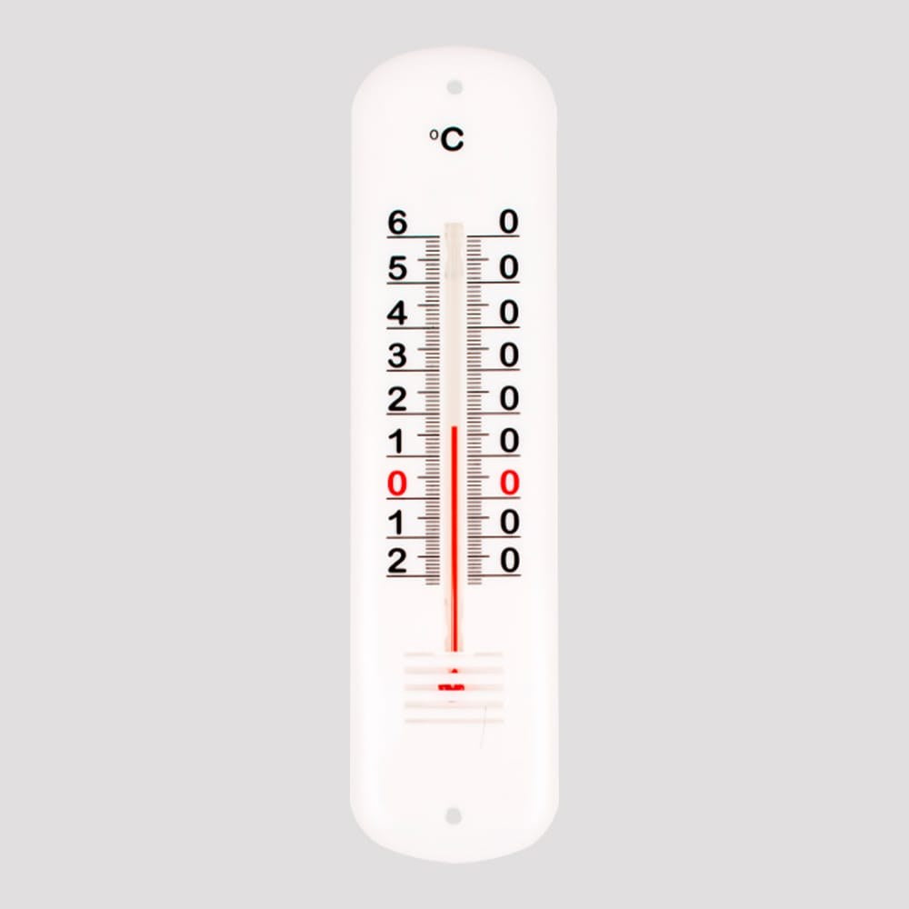 Termómetro de plástico, 19 cm, blanco