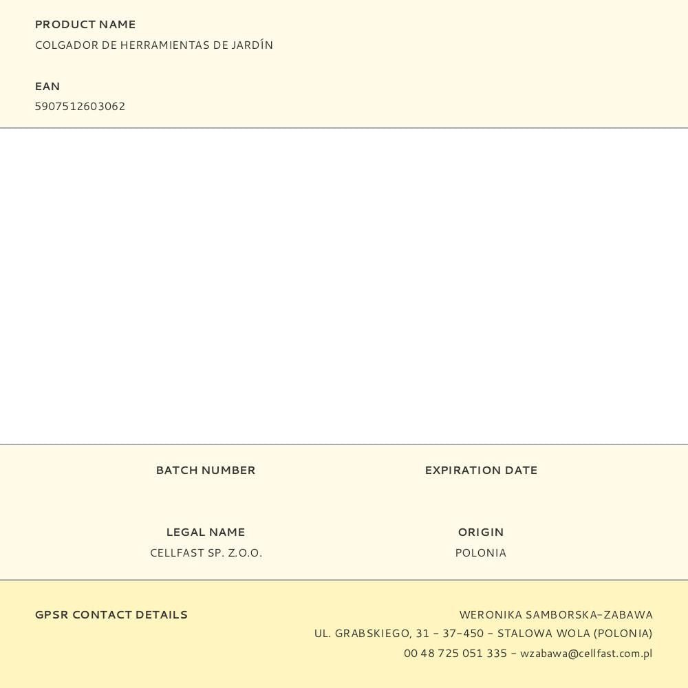 Colgador de herramientas de jardín