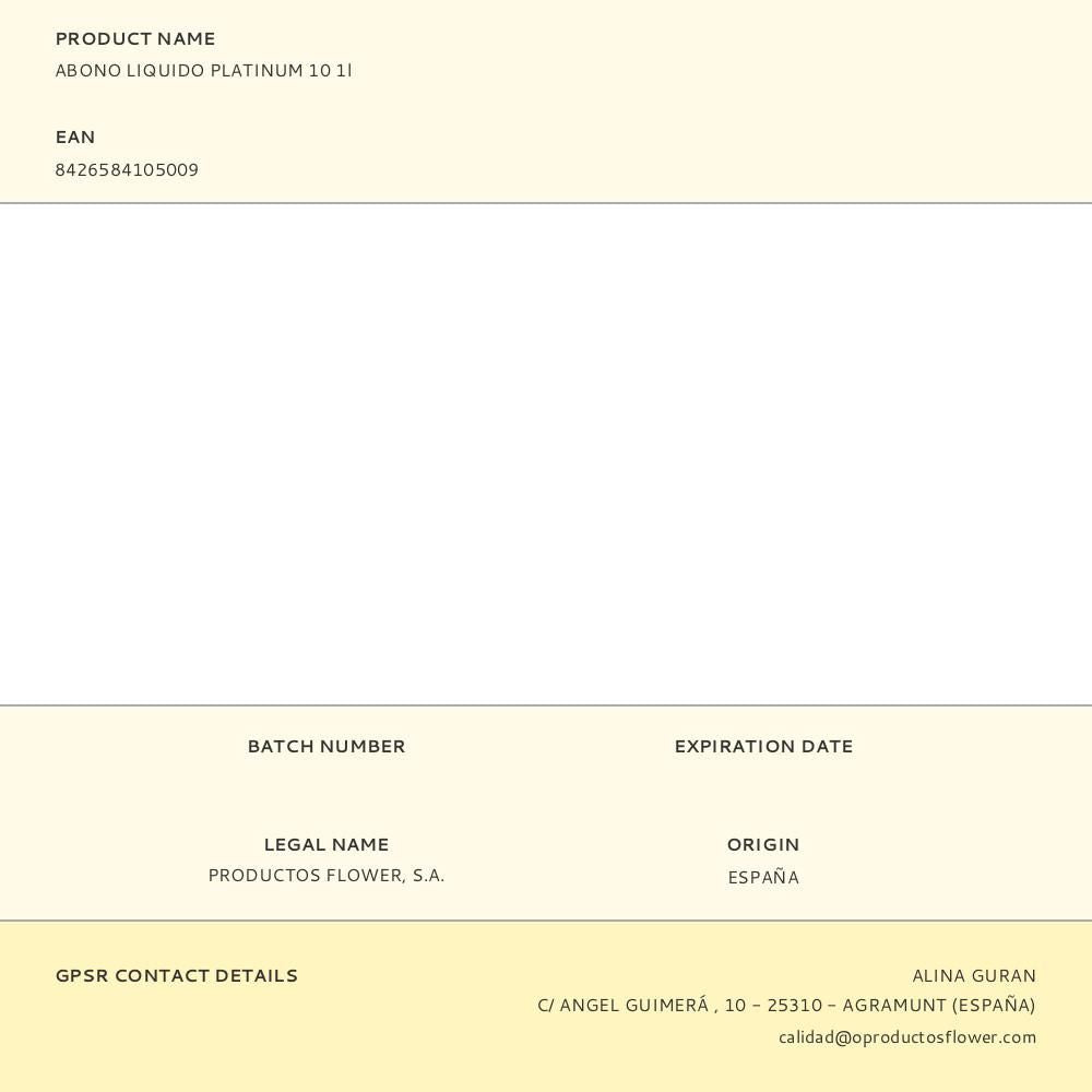 Abono liquido platinum 10 1l