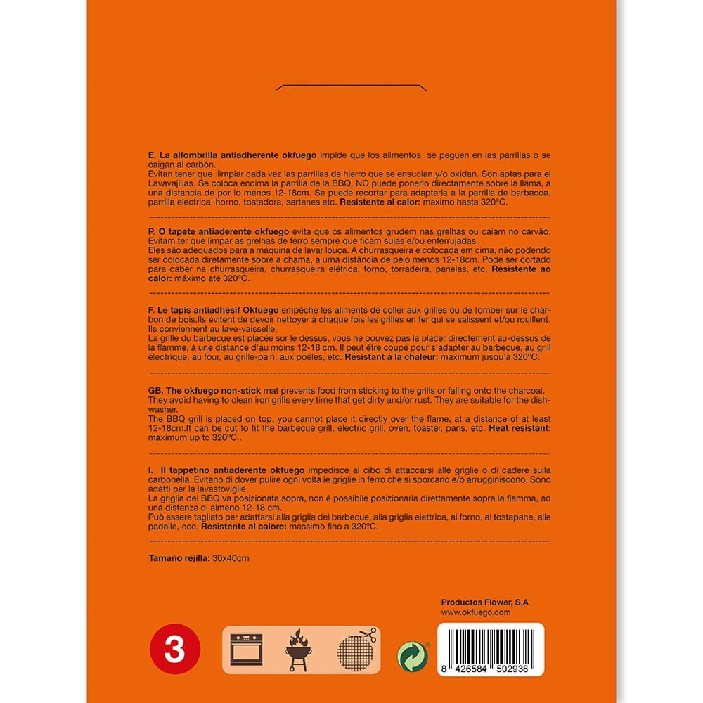 Alfombrilla antiadherente para bbq, 3 unidades