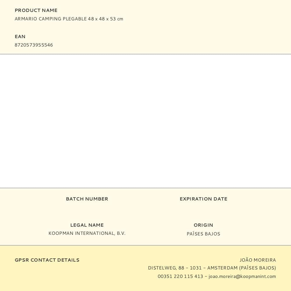 Armario camping plegable 48 x 48 x 53 cm