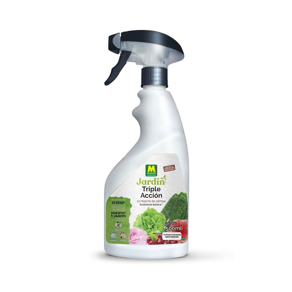 Triple acción: insecticida, fungicida y acaricida, pistola pulverizadora, 500 ml