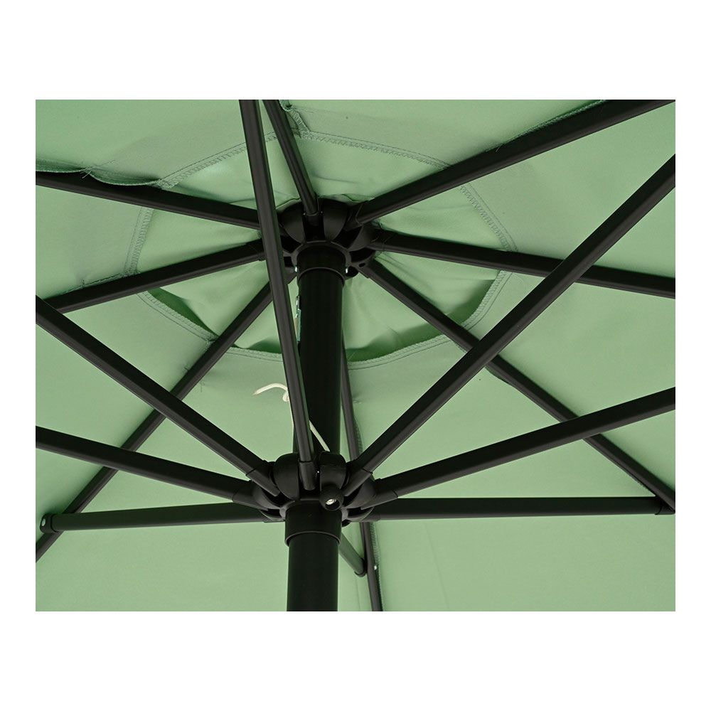 Parasol para jardín, verde con ribete blanco, ø270 x 235 cm