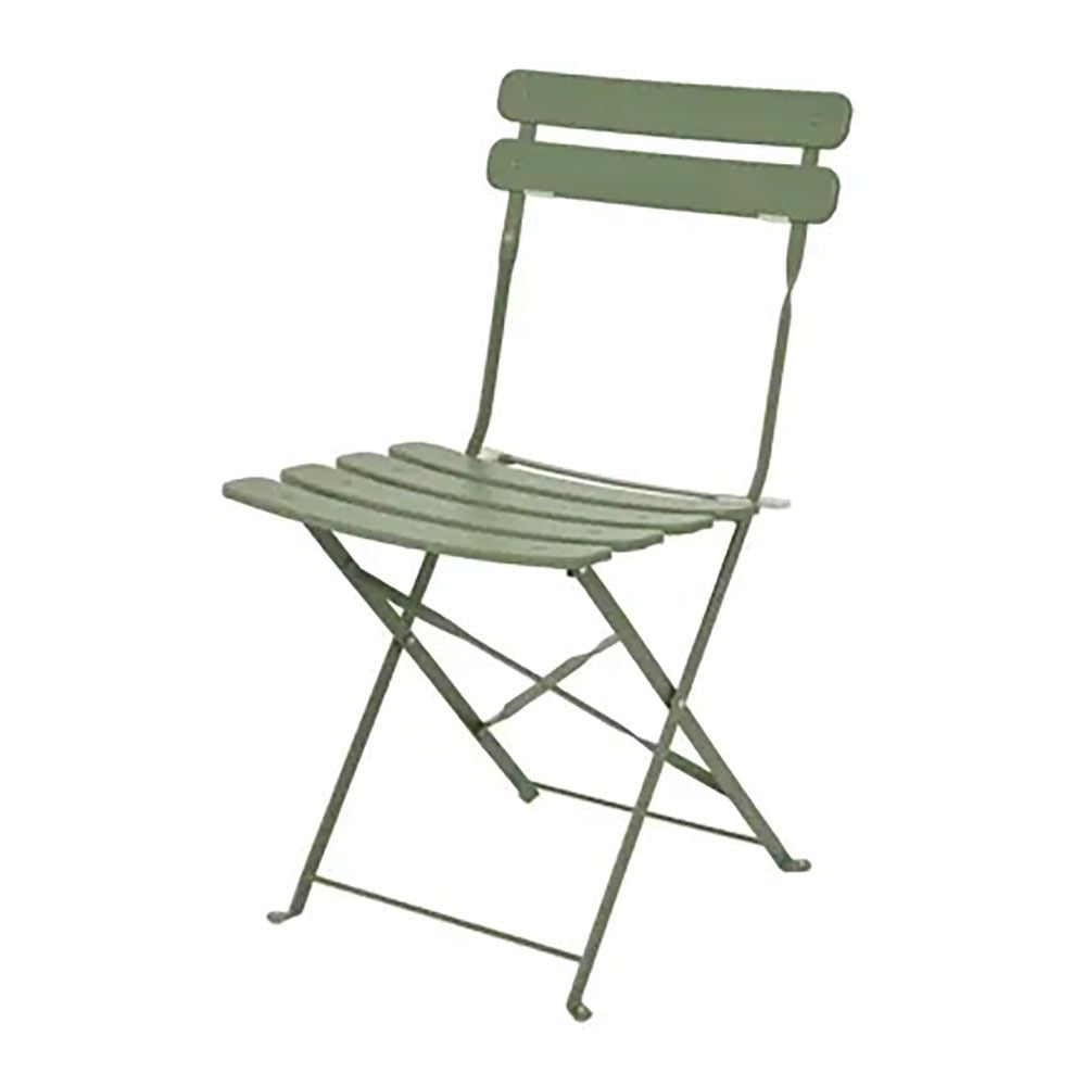 Conjunto de mesa y 2 sillas helsingborg, plegables, de acero, verde