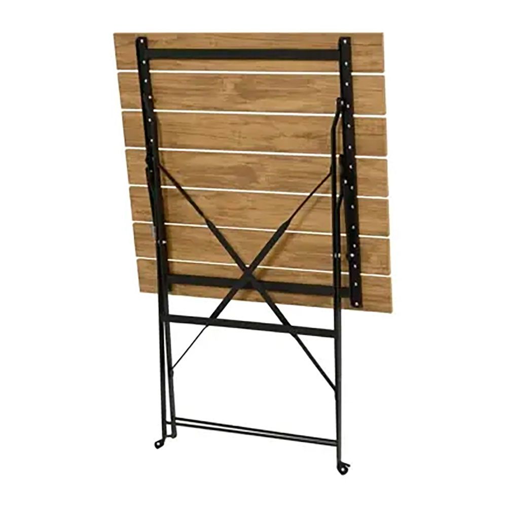 Conjunto de mesa y 2 sillas leeds, plegables, madera, marrón