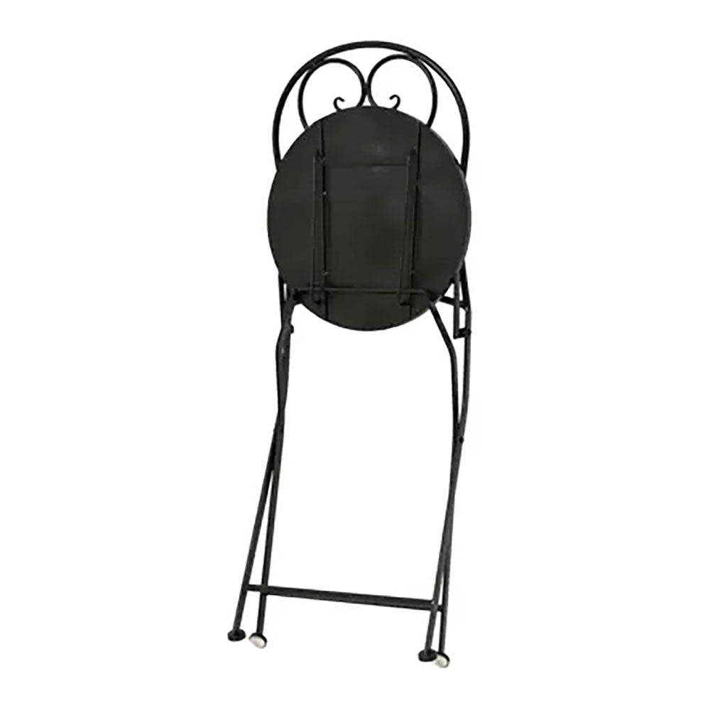 Silla metálica/mosaico plegable atenas color negro para exterior ø39 x 52 x 92,5 cm
