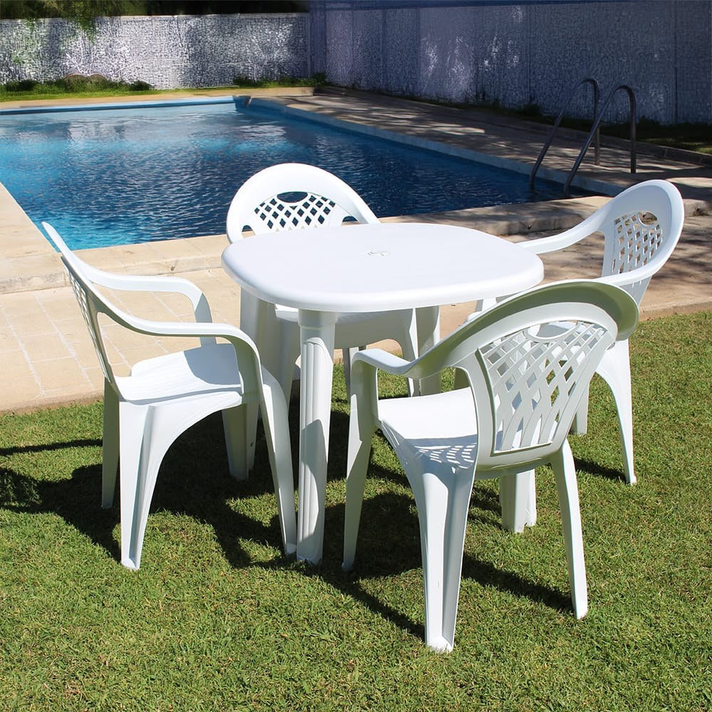 Silla apilable cancún, color blanco, 54 x 58 x 86 cm