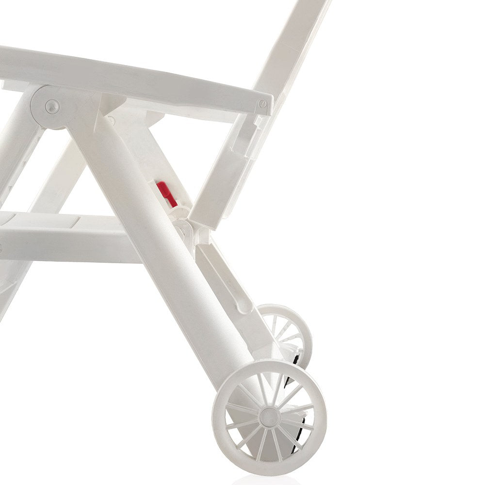 Tumbona plegable con ruedas, antibes, color blanco, 188 x 79 x 94 cm