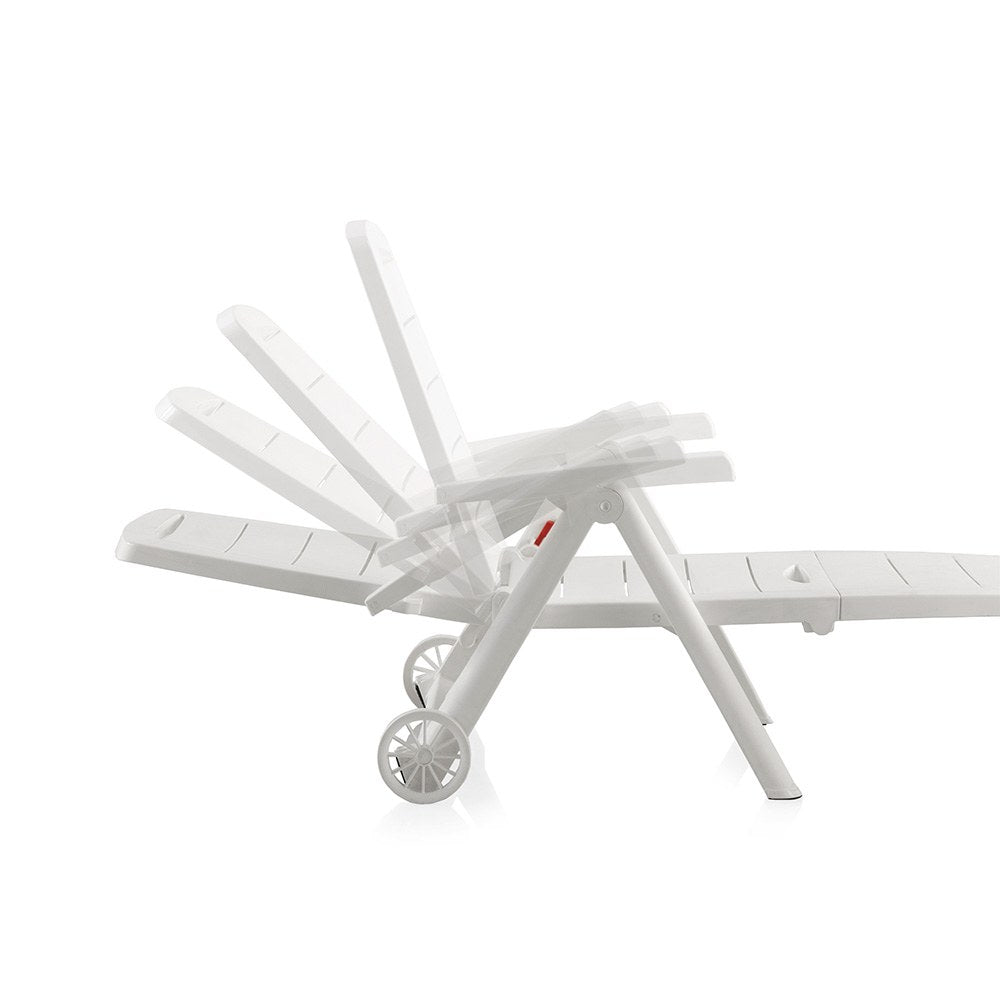 Tumbona plegable con ruedas, antibes, color blanco, 188 x 79 x 94 cm