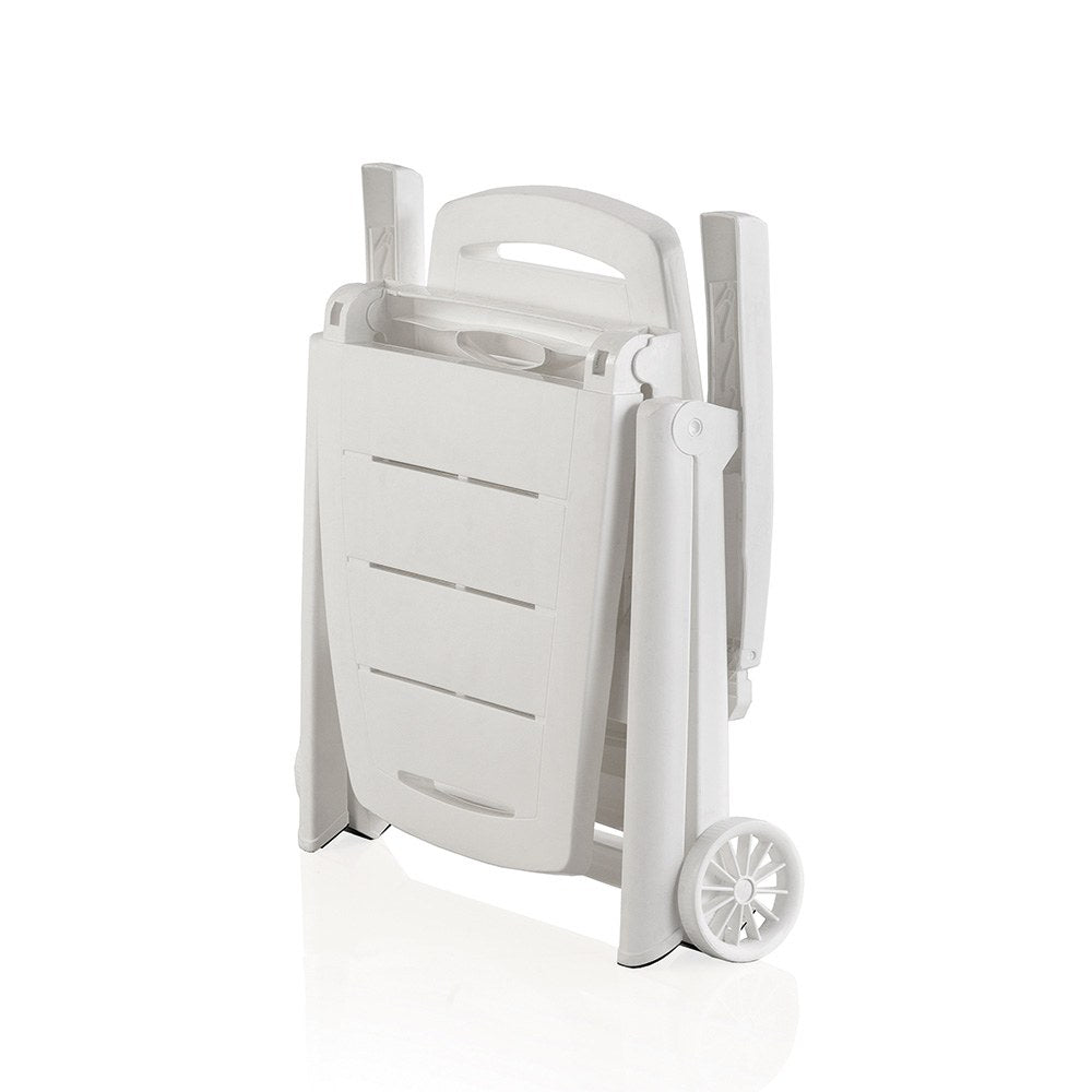 Tumbona plegable con ruedas, antibes, color blanco, 188 x 79 x 94 cm
