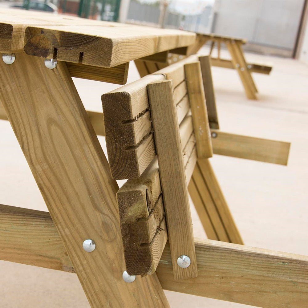 Mesa picnic de madera 177 x 152 x 71 cm
