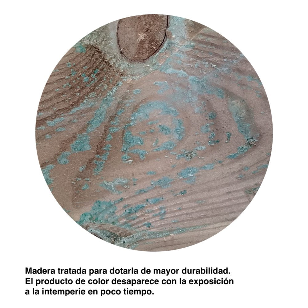 Mesa picnic de madera 177 x 152 x 71 cm