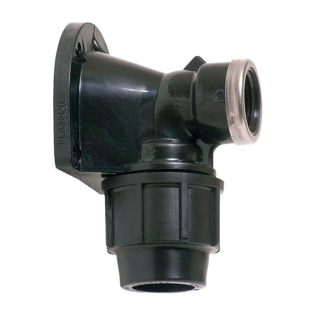 Codo mixto 90° mural polipropileno rosca hembra 25 mm x ¾ pulg
