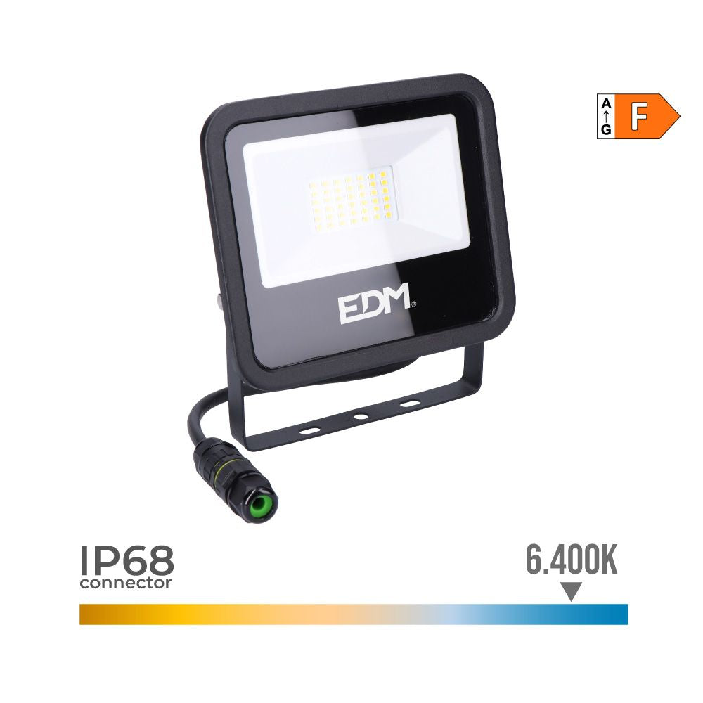 Foco proyector led 30 w 2370 lm 6400 k luz fría, black series, 15,8 x 13,5 x 2,9 cm