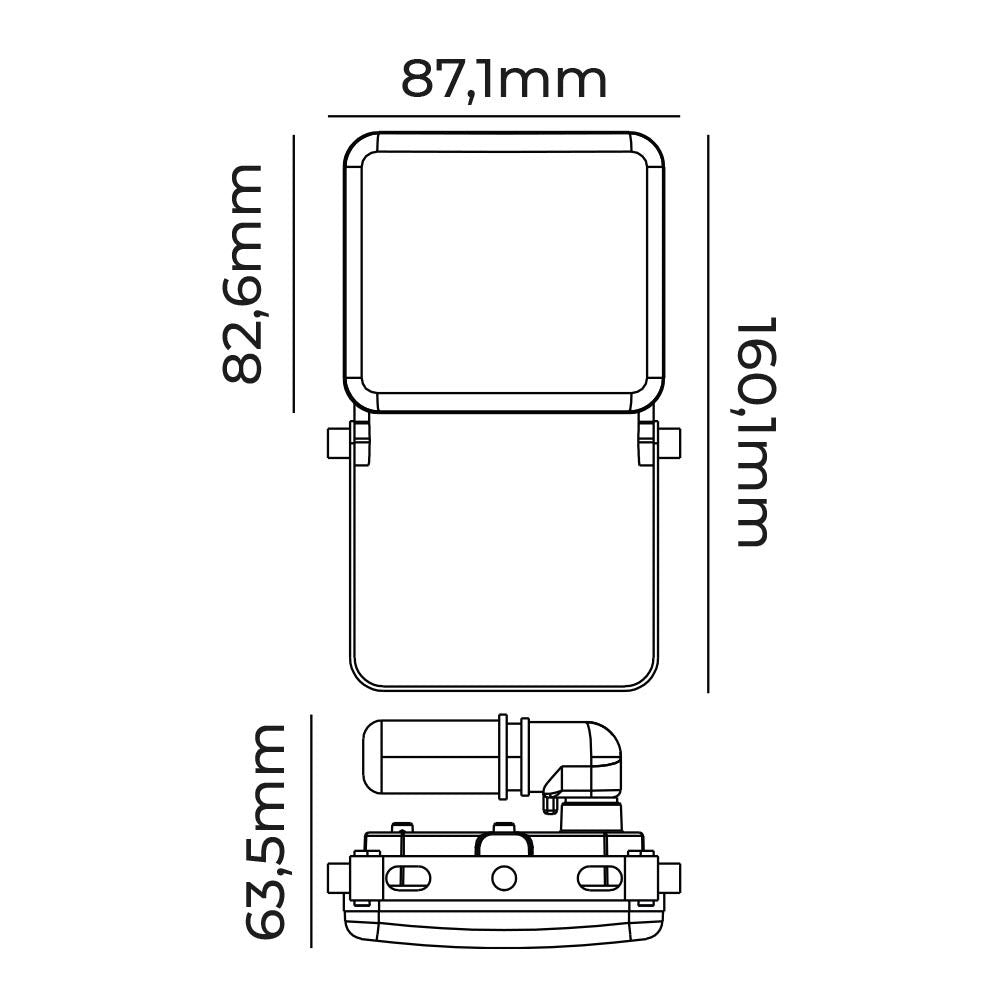 Foco proyector led frameless 10 w 760 lm 6000 k luz fria 8,71 x 8,26 cm