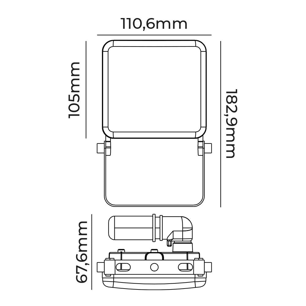 Foco proyector led frameless 20 w 1560 lm 6000 k luz fria 11 x 10,5 cm