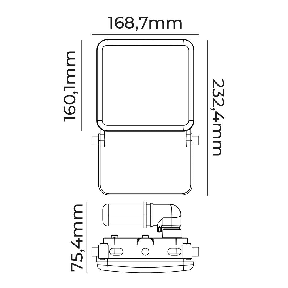 Foco proyector led frameless 50 w 4100 lm 6000 k luz fria 16,8 x 16 cm