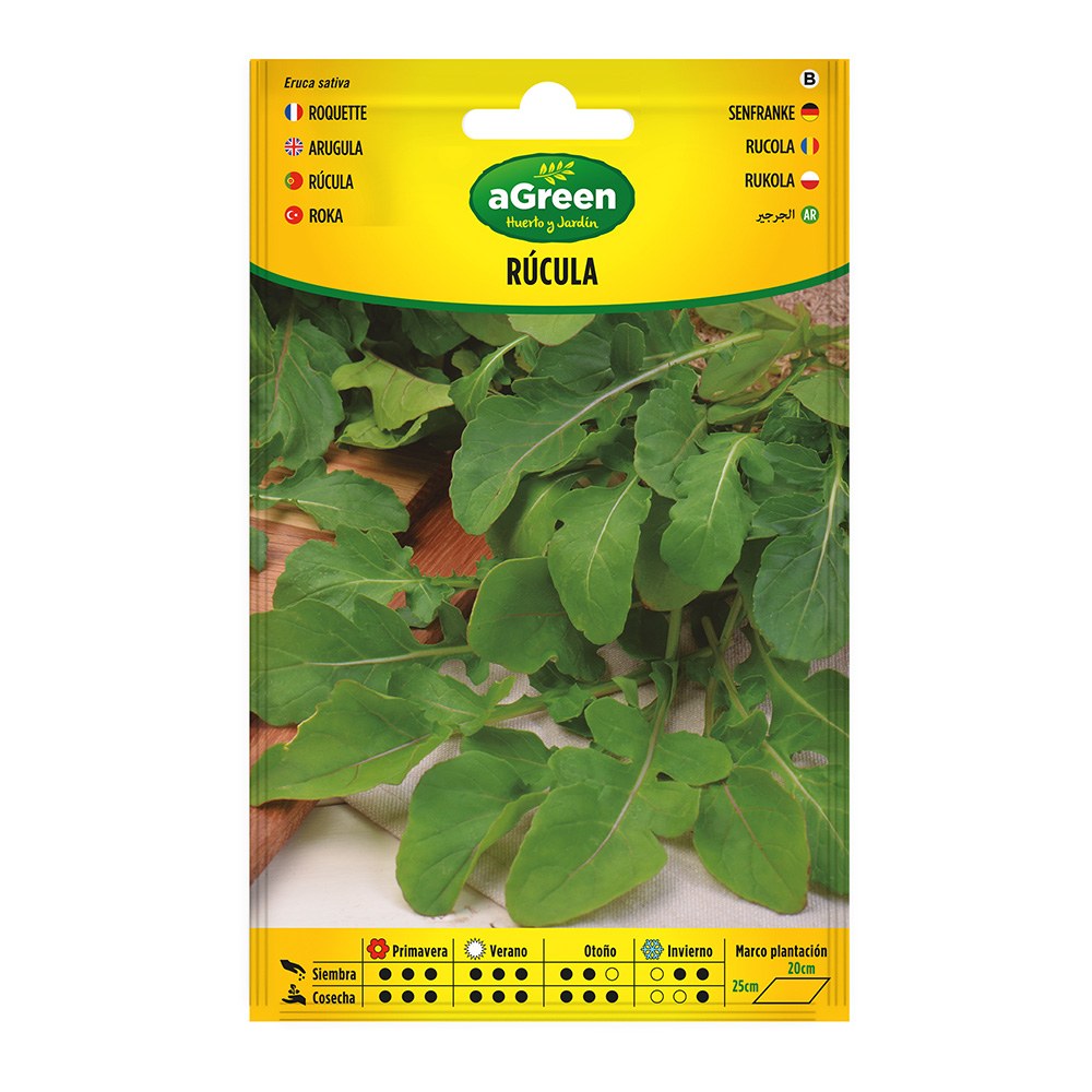 Sobre con semillas de rúcula