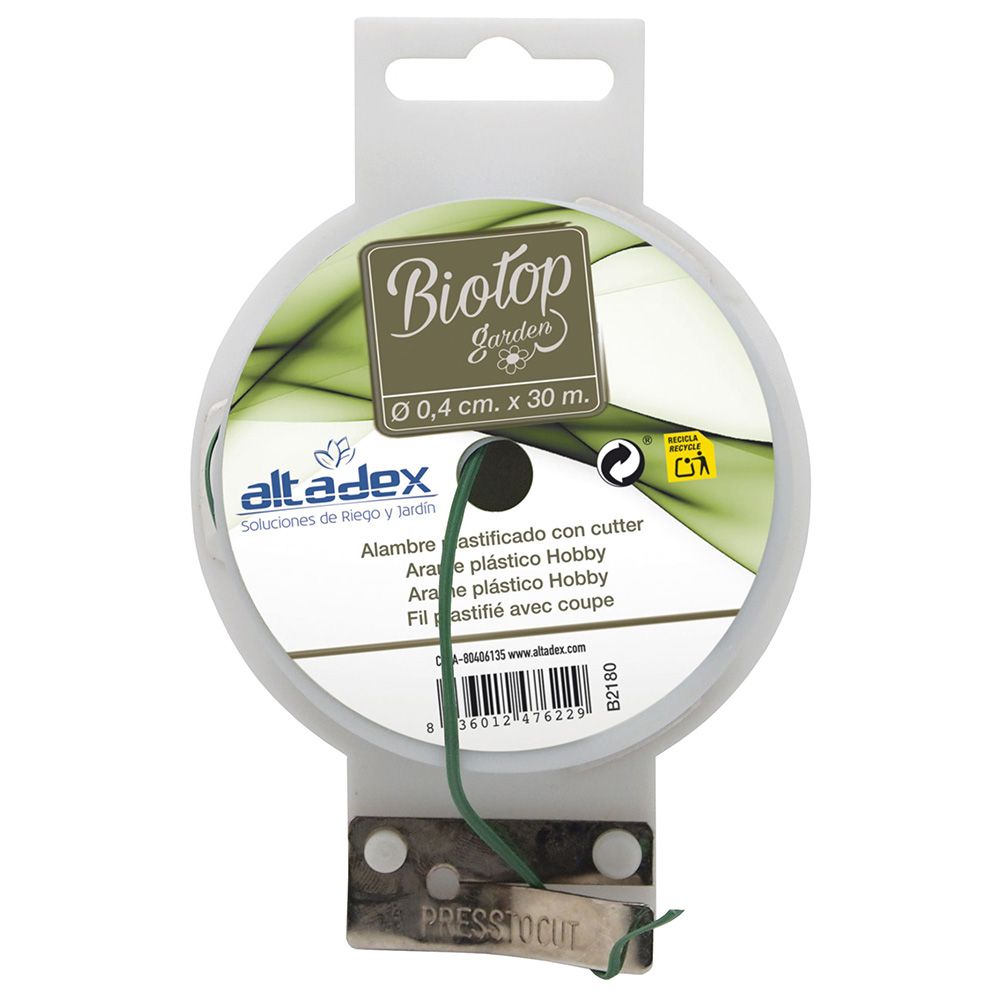 Alambre plastificado verde, ø2 mm x 30 m