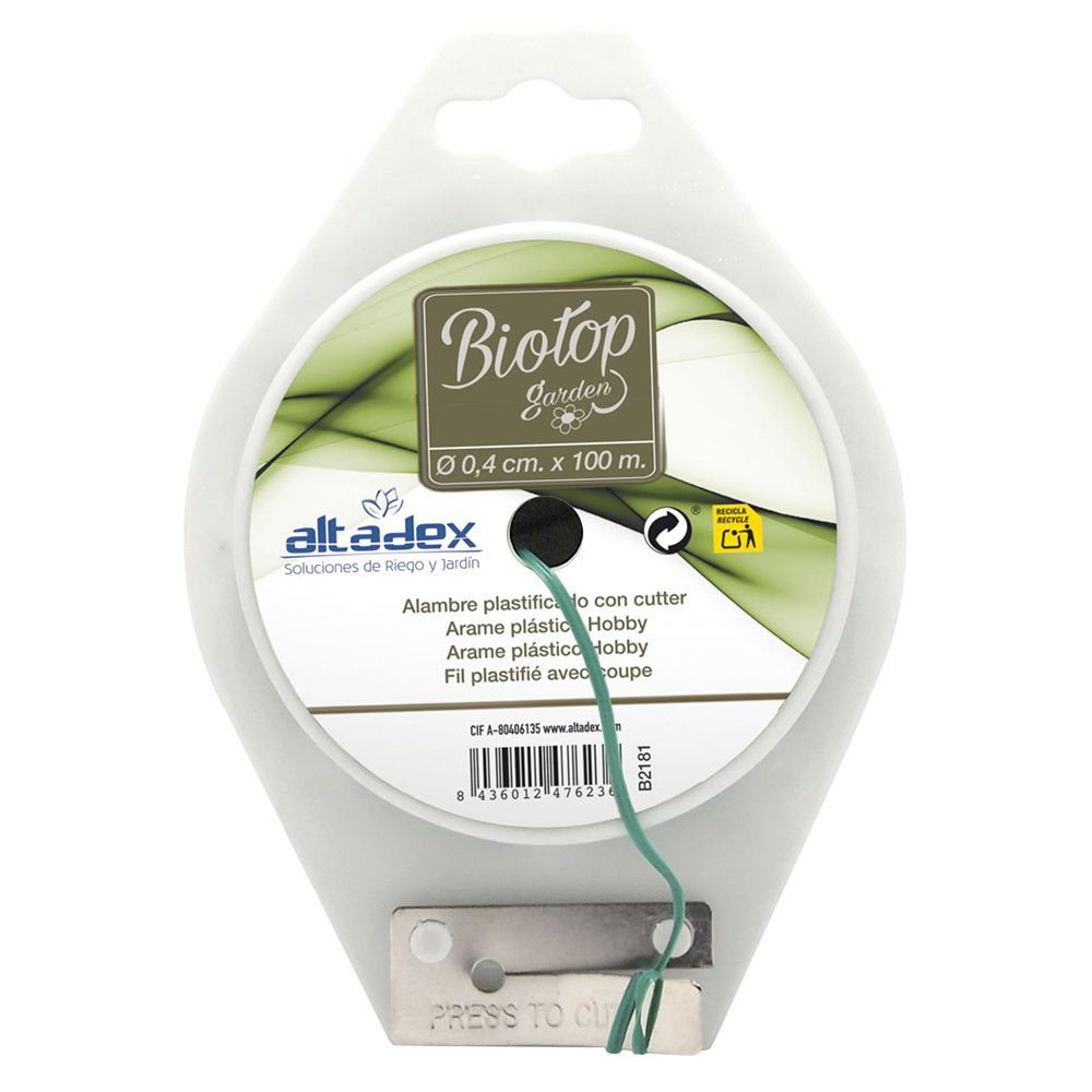 Alambre plastificado verde, ø2 mm x 100 m