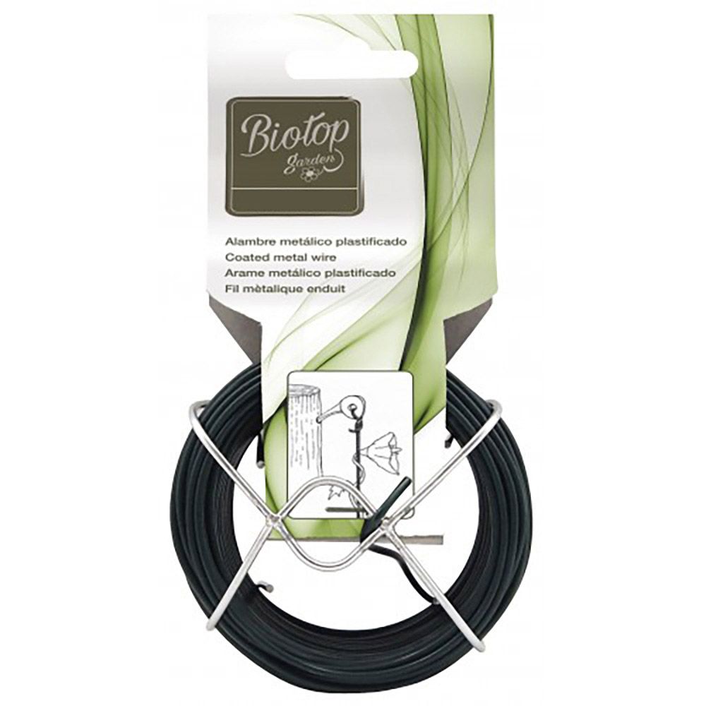 Alambre metálico plastificado verde, ø2 mm x 15 m