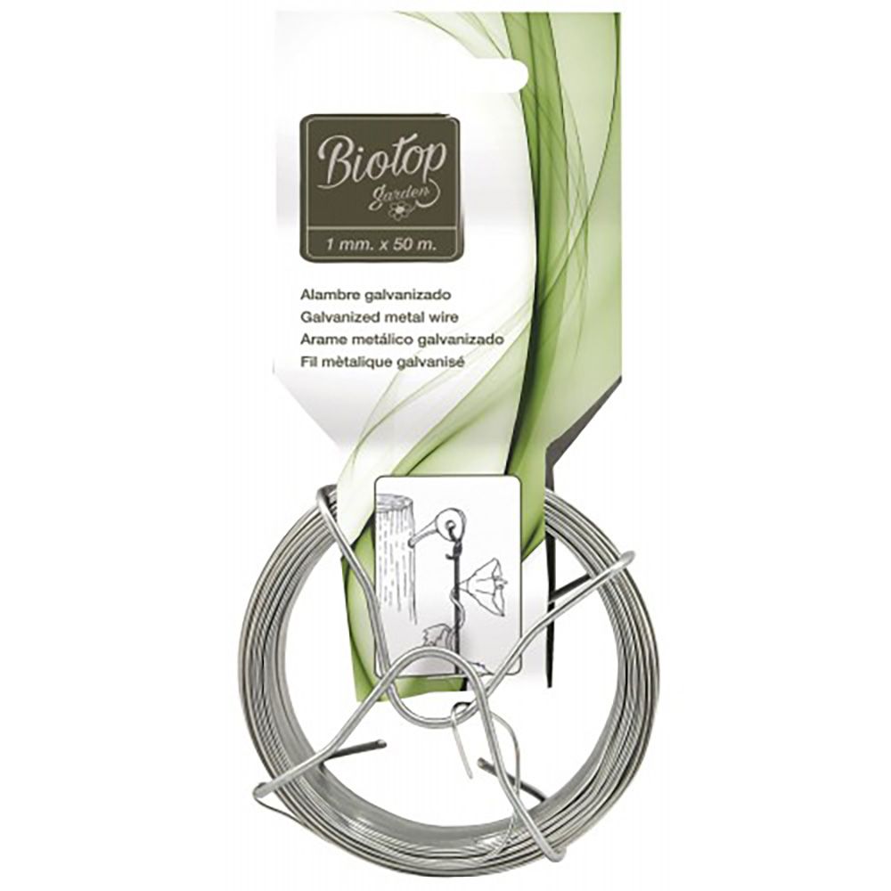 Alambre metálico galvanizado, ø1 mm x 50 m