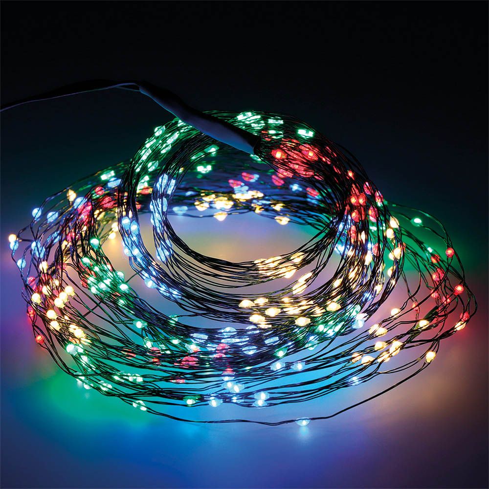 Guirnalda micro led para árbol de 180 cm, 408 leds, multicolor, exterior, 6,8 m