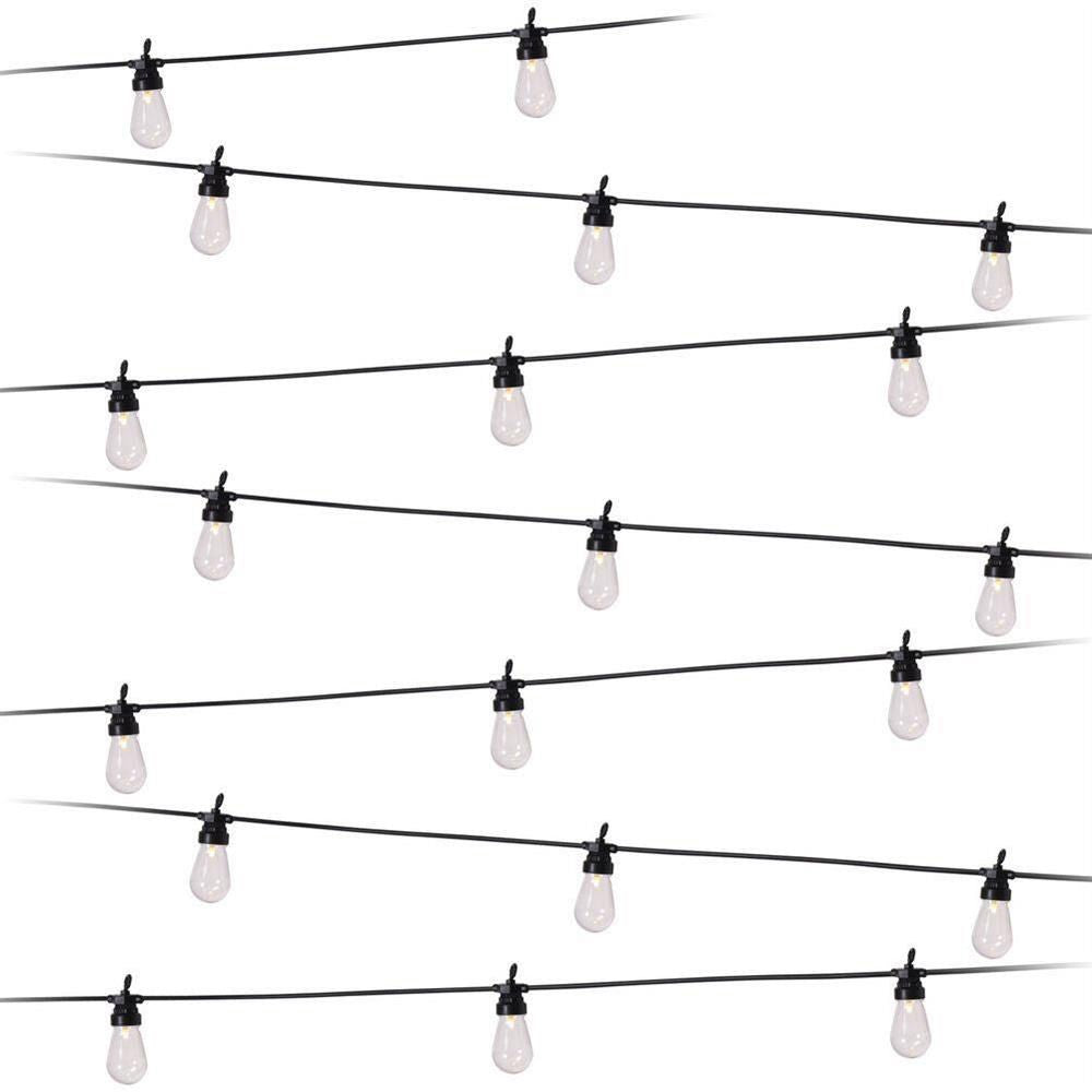 Guirnalda party lights, luz fija, uso exterior, blanco cálido, 20 led, 9,5 m