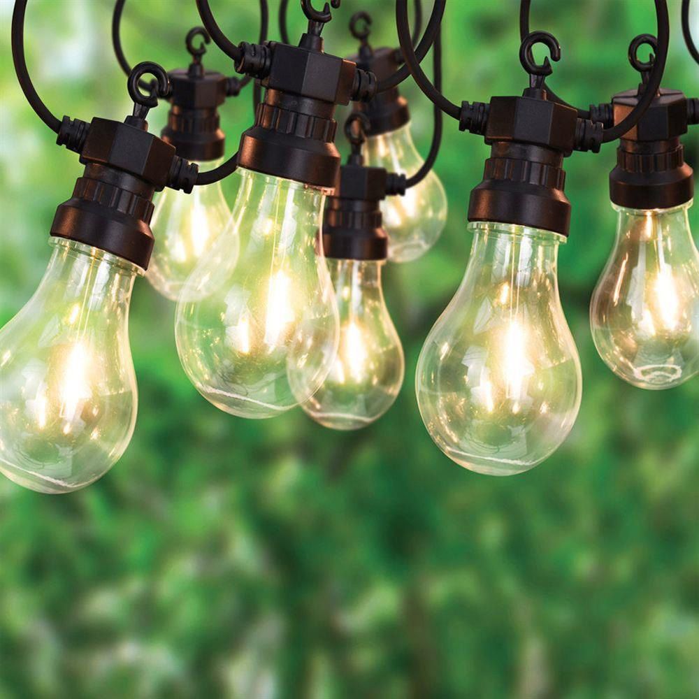 Guirnalda party lights, luz fija, uso exterior, blanco cálido, 20 led, 9,5 m