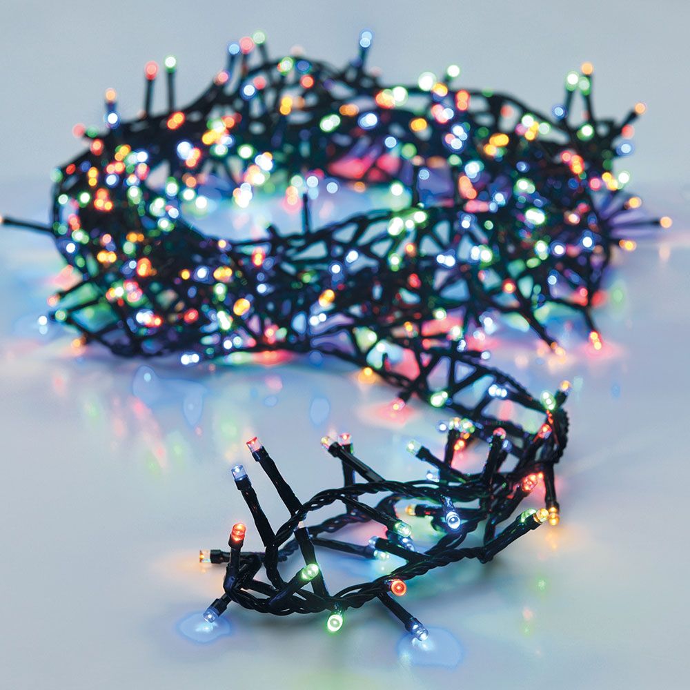 Guirnalda multifunción, uso exterior, tipo espino, multicolor, 560 leds, 14 m