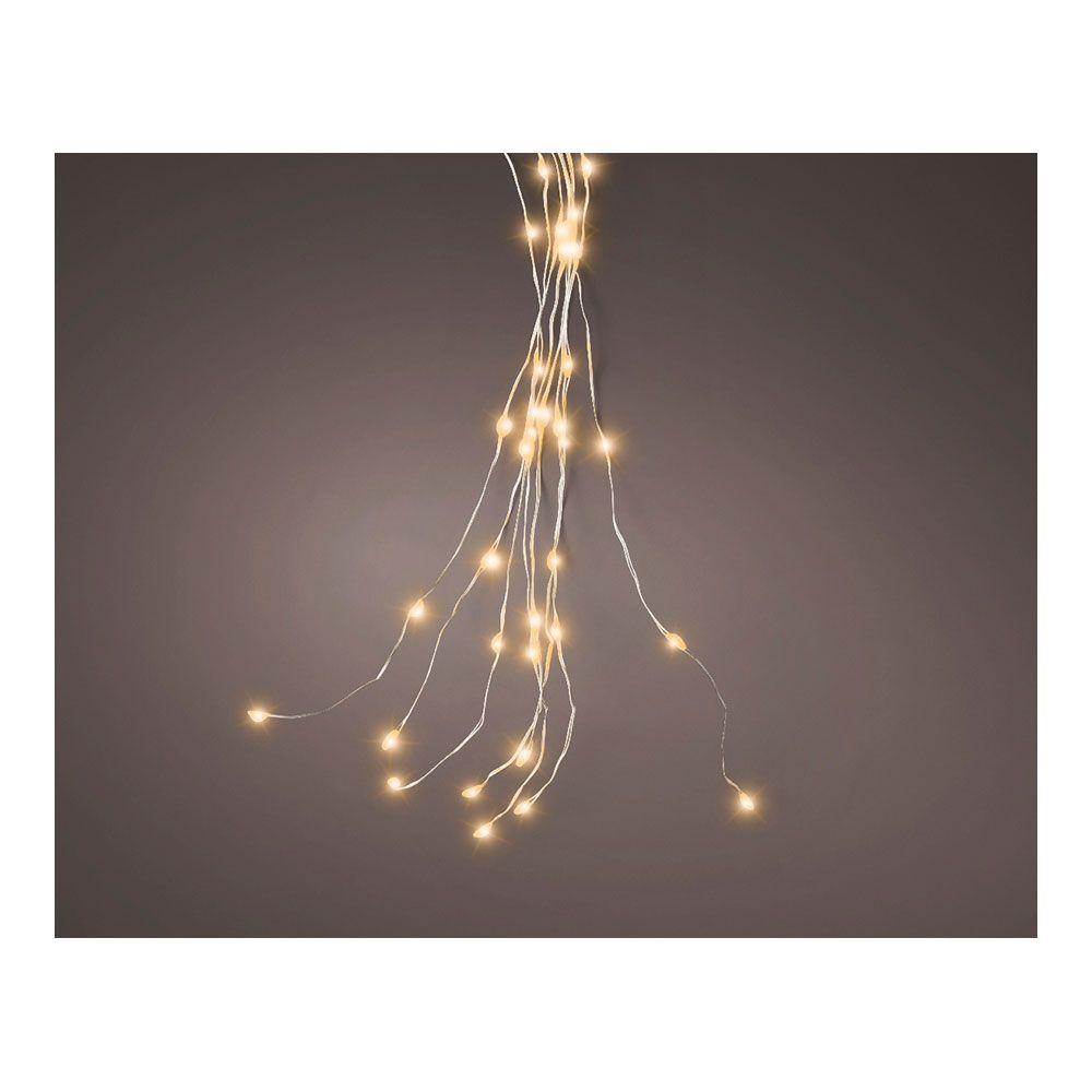 Guirnalda micro led fija, 640 leds, para árbol, luz cálida, exterior, tiras de 1,9 m